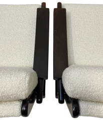 Mid-Century Modern Wenge Lounge Chairs with Bouclé Upholstery, 1970s